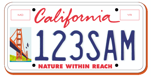 Bay Area License Plate
